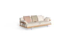 sofa 2 seater wood arm