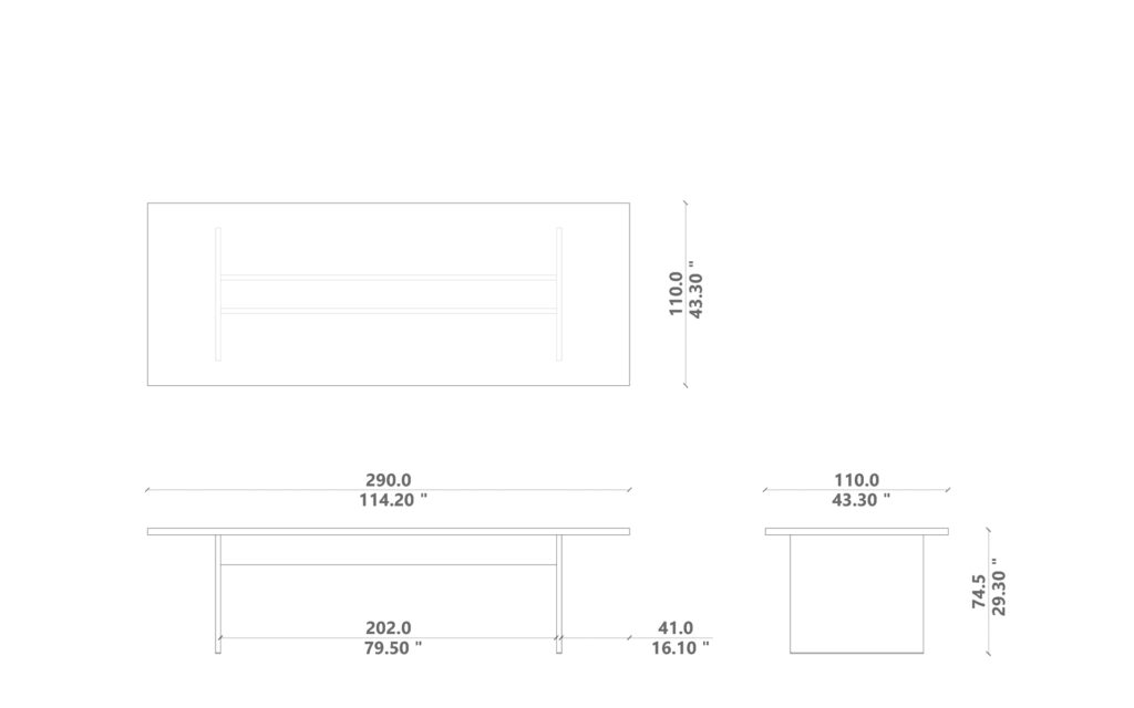 Venice Dinig table 290x110