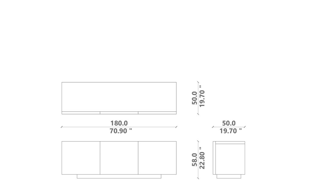 Bessie cabinet 180x50x58H