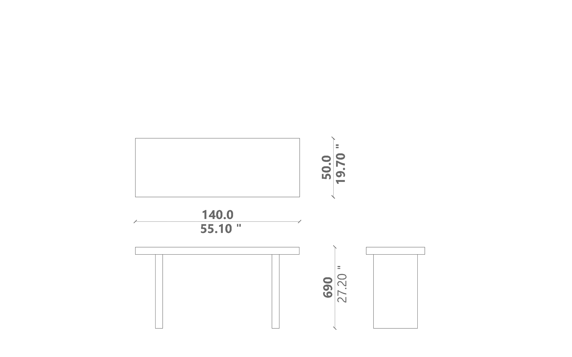 Herbie consolle 140x50 H69
