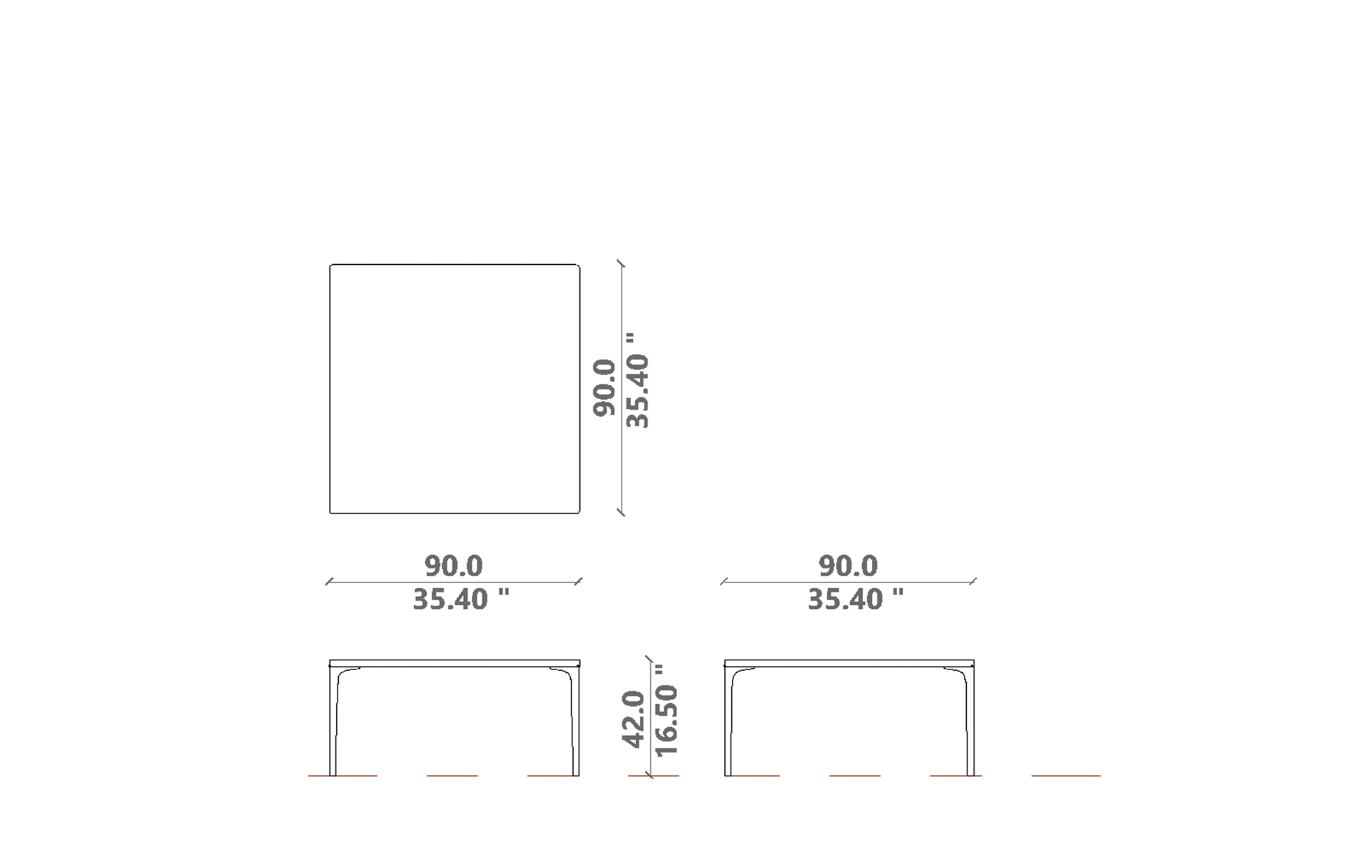 Soul coffee table 90x90x42H